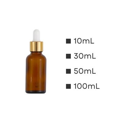 スポイト(茶) | 金キャップ | 10ml 30ml 50ml 100ml